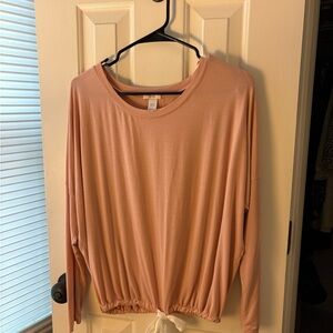 Eberjey Pink Long Sleeve Tie Front Blouse Pajamas